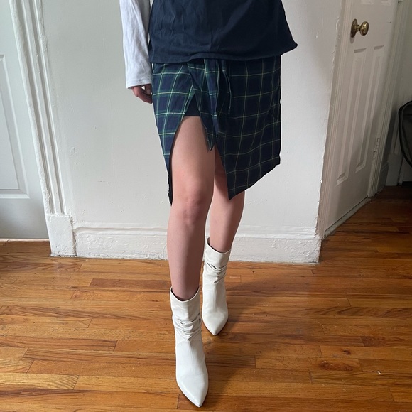 J.O.A. Los Angeles High Waist Plaid Tartan Midi Wrap Tie Pencil Skirt - XS / S - Picture 9 of 16